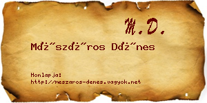 Mészáros Dénes névjegykártya