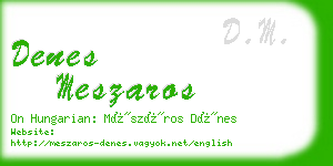 denes meszaros business card